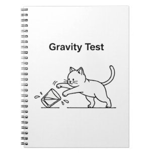 Cuaderno Prueba de Gravedad de Gato Divertido Ciencia Lin