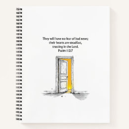 Cuaderno Psalm 112:7 Bible Verse Christian Journal Notebook