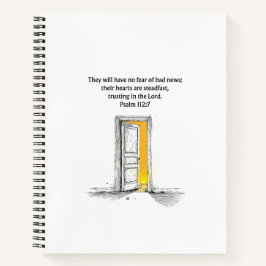 Cuaderno Psalm 112:7 Bible Verse Christian Journal Notebook