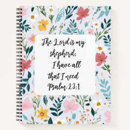 Cuaderno Psalm 23:1 Floral Journal