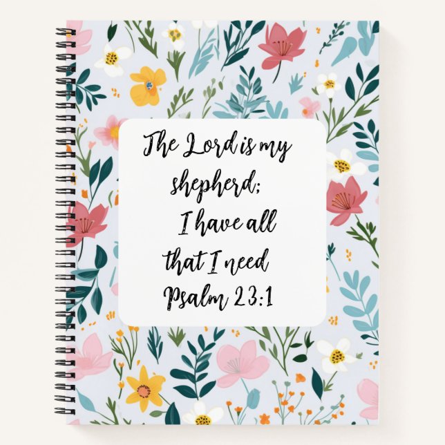 Cuaderno Psalm 23:1 Floral Journal (Anverso)