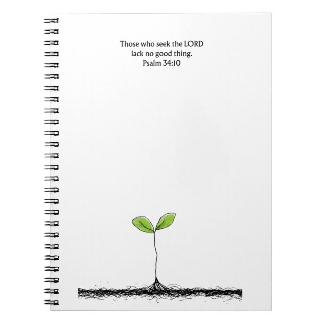 Cuaderno Psalm 34:10 Scripture Notebook | Writing Journal (Frente)