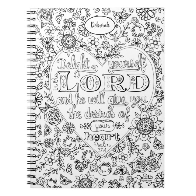Cuaderno Psalm 37 Diario de plegarias de escrituras escrita (Frente)