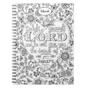 Cuaderno Psalm 37 Hand Lettered Scripture Prayer Journal