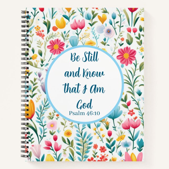 Cuaderno Psalm 46:10 Floral Journal  (Anverso)