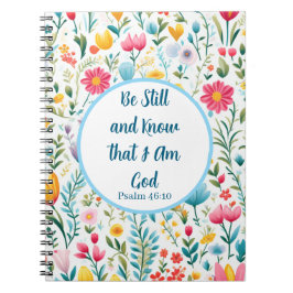 Cuaderno Psalm 46:10 Floral Spiral Photo Notebook
