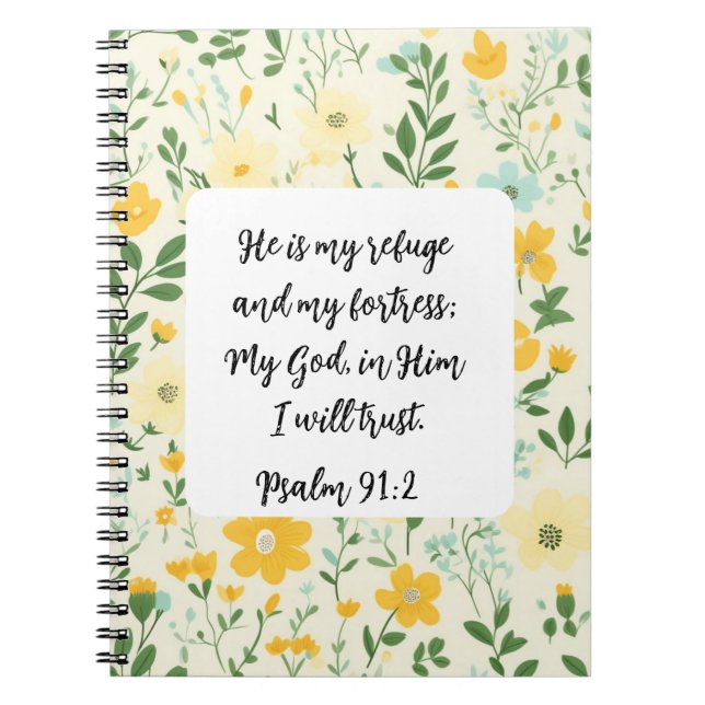 Cuaderno Psalm 91:2 Christian Spiral Photo Notebook (Frente)