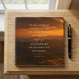 Cuaderno Psalm 91:4 Alas Angelicales Cristiano