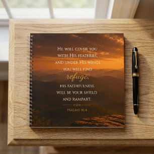 Cuaderno Psalm 91:4 Alas Angelicales Cristiano