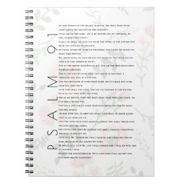 Cuaderno Psalm 91 Typography Christian Floral Journal