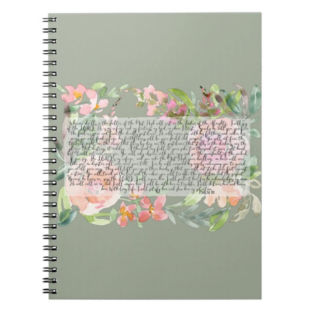 Cuaderno Psalm 91 watercolor scripture art (Frente)