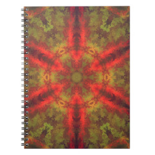 Cuaderno Psicodelia Hippie rojo y amarillo