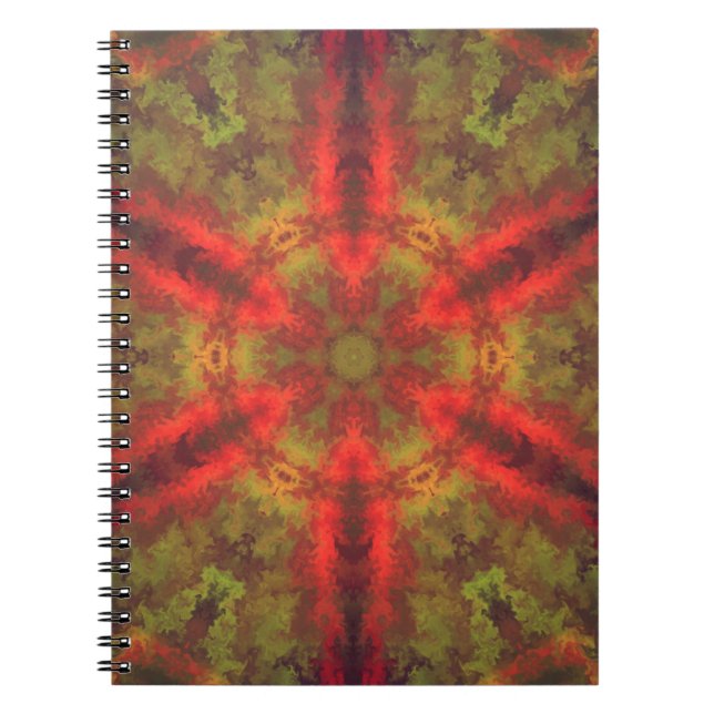 Cuaderno Psicodelia Hippie rojo y amarillo (Frente)
