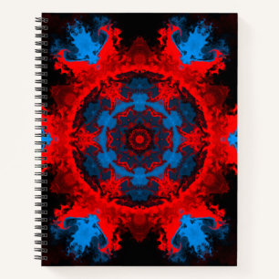Cuaderno Psicodelia Hippie Rojo y Azul