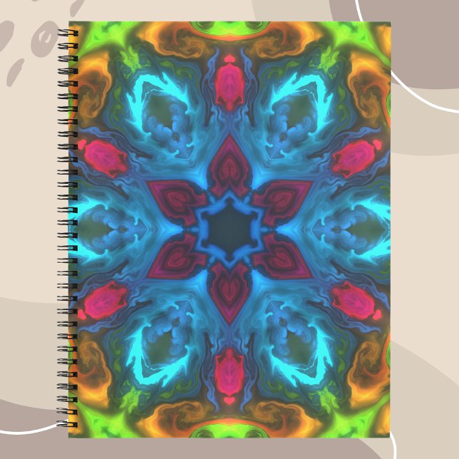 Cuaderno Psicodelia Kaleidoscope rosa azul y verde (Subido por el creador)