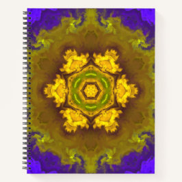Cuaderno Psicodelia Mandala Flor morado y amarillo