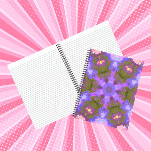 Cuaderno Psicodelia Mandala Flor morado y azul