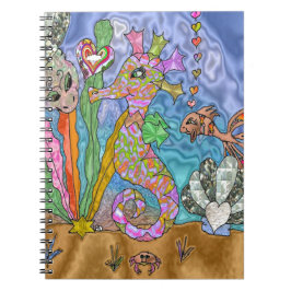 Cuaderno Psicodelia Seahorse Sea Turtle Art