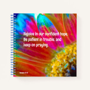 Cuaderno Psicodelic Daisy Romans 12:12 Bloc de notas espira
