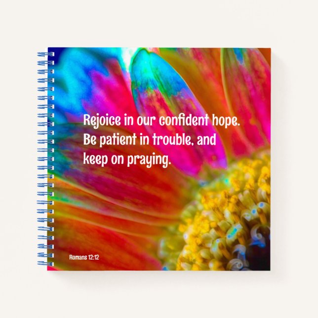 Cuaderno Psicodelic Daisy Romans 12:12 Bloc de notas espira (Anverso)