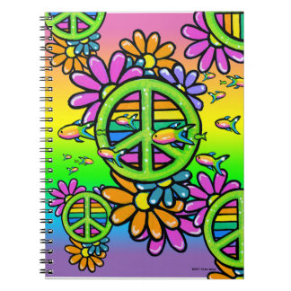 Cuaderno psicodélico del Hippie de la flor de la