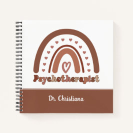 Cuaderno Psicoterapeuta Boho Rainbow personalizado