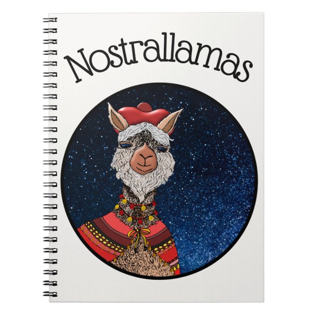 Cuaderno Psíquico de Cute Kawaii Nostradamus Llama Pun Pers (Frente)