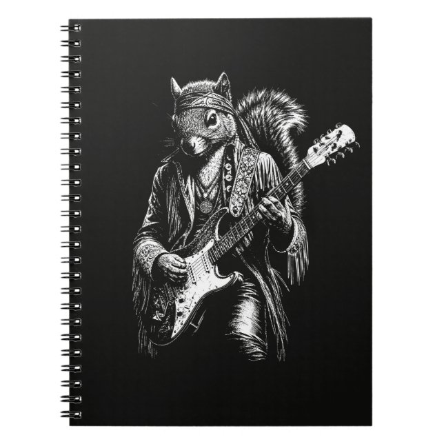 Cuaderno Psychedelic Guitar Squirrel - Divertida Roca Vinta (Frente)