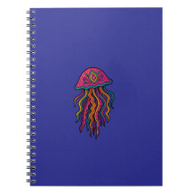 Psychedelic Jellyfish Spiral Notebook