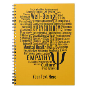 Cuaderno PSYCHOLOGY Word Cloud personalizado portátil en c