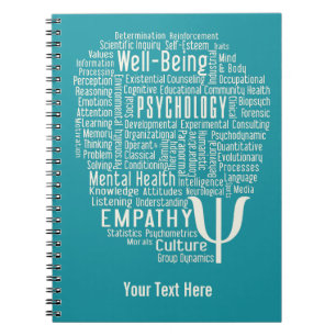 Cuaderno PSYCHOLOGY Word Cloud personalizado portátil en co
