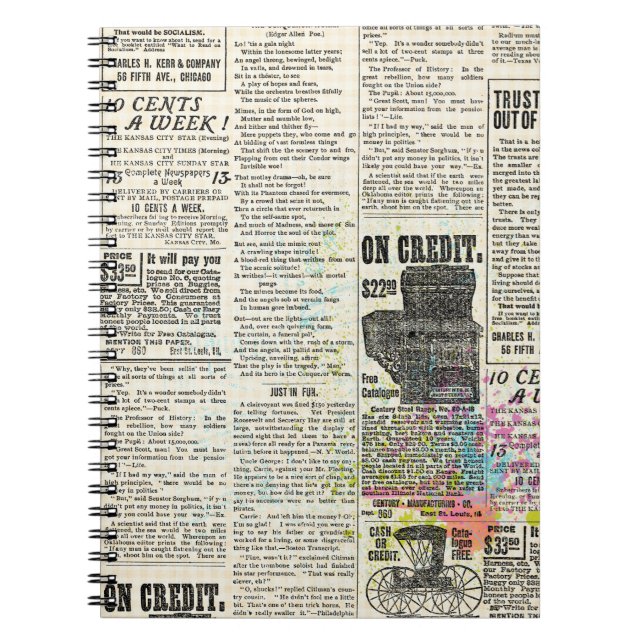 Cuaderno Publicidad de periódicos de época (Frente)