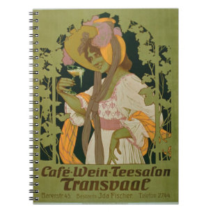 Cuaderno Publicidad de poster "Transvaal" un café, vino y