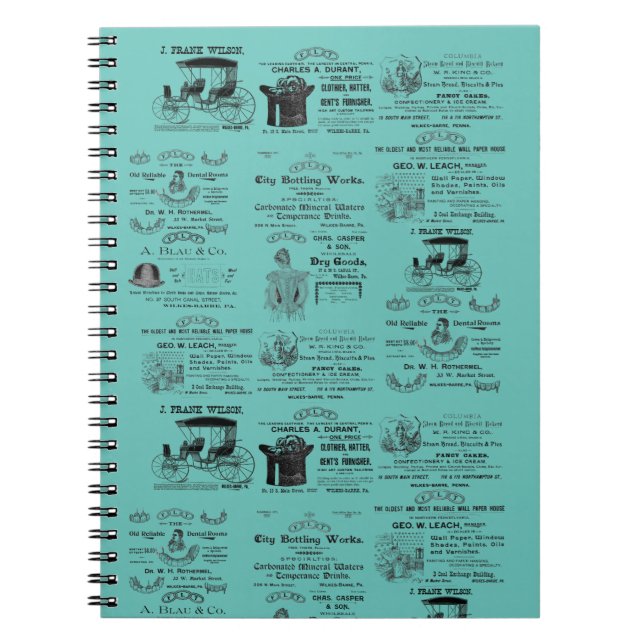 Cuaderno Publicidad de Wilkes-Barre Pennsylvania en los año (Frente)