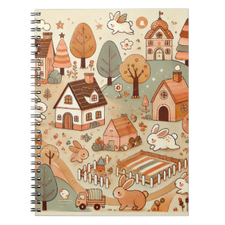 Cuaderno pueblo de conejo lindo