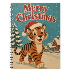 Cuaderno Pueblo de nieve del tigre Navidad animal