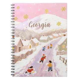 Cuaderno Pueblo Nevado & Niños Personalizado