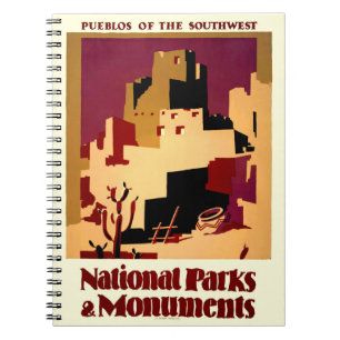 Cuaderno Pueblos Antiguos del Suroeste Arte de Cartel WPA