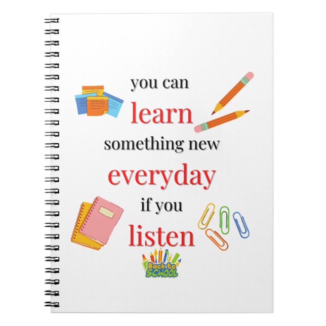 Cuaderno Puedes aprender algo nuevo todos los días si escuc (Frente)