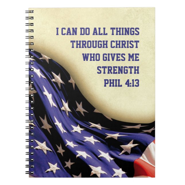 Cuaderno PUEDO HACER TODAS LAS COSAS | Phil 4:13 | BANDERA  (Frente)