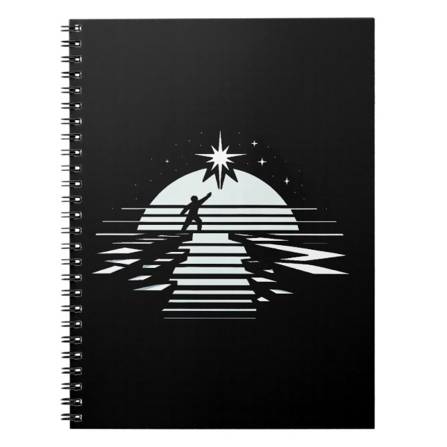 Cuaderno Puente al símbolo de las estrellas de esperanza y  (Frente)