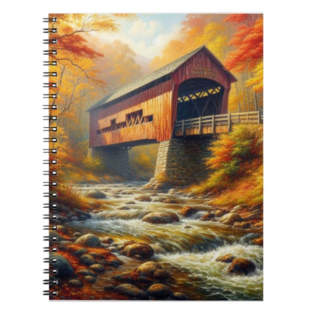 Cuaderno puente clásico cubierto de otoño (Frente)