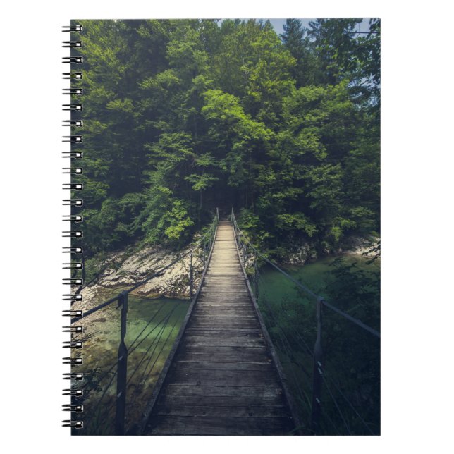 Cuaderno Puente colgante simple río Idrijca, Eslovenia (Frente)