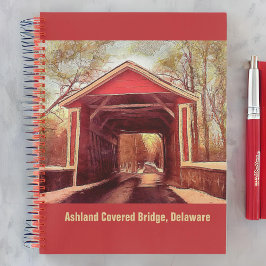 Cuaderno Puente cubierto de rojo de Ashland en Delaware en 
