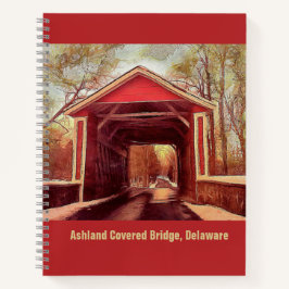 Cuaderno Puente cubierto de rojo de Ashland en Delaware en 