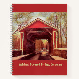 Cuaderno Puente cubierto de rojo de Ashland en Delaware en