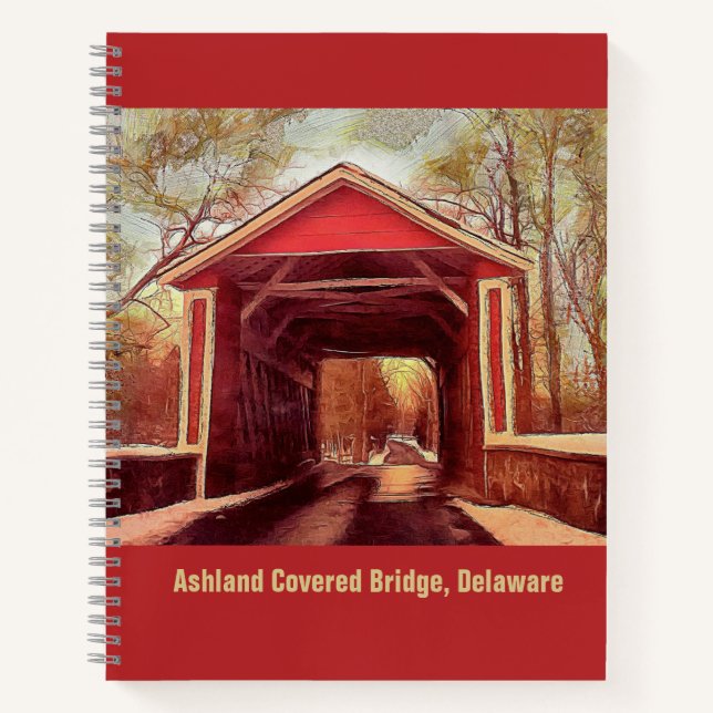 Cuaderno Puente cubierto de rojo de Ashland en Delaware en  (Anverso)