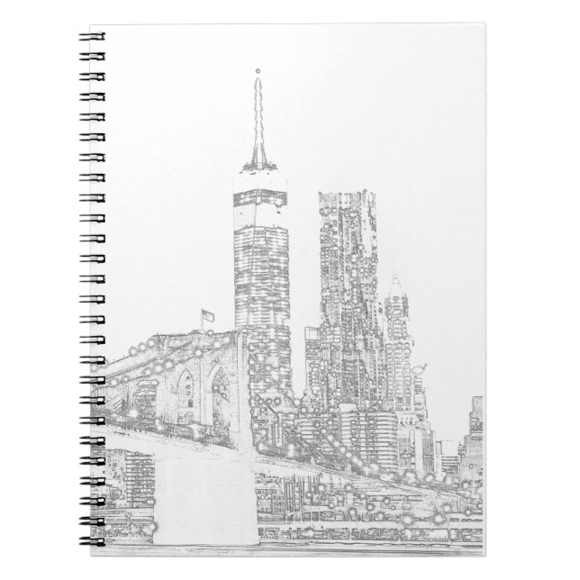 Cuaderno Puente de Brooklyn y horizonte de Manhattan (Frente)