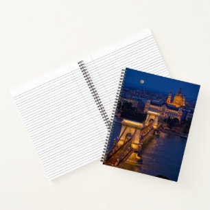 Cuaderno Puente de cadena y luna llena de noche