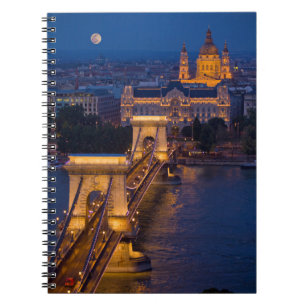 Cuaderno Puente de cadena y luna llena en la noche